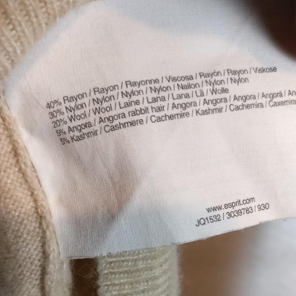 Natural Fabrics CASHMERE+WOOL+RABBIT HAIR Slouchy Longneck Hoodie Sweater, S - Picture 6 of 7